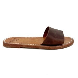 Freebird by Steven | Golden Brown Leather Slide Sandal Size 7